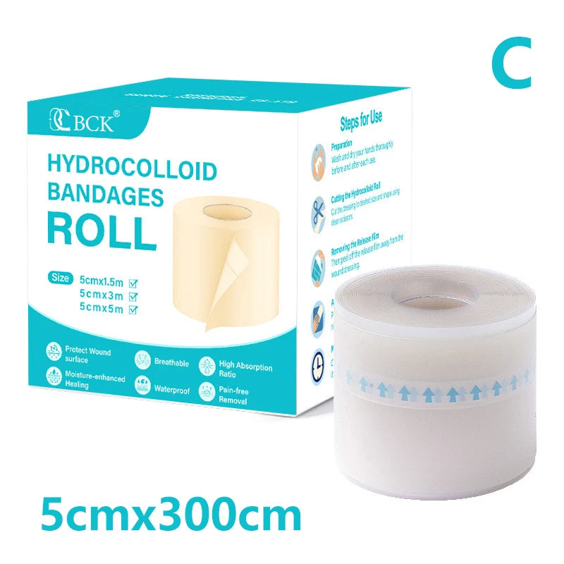 1 Roll Scar Cover Tape Waterproof Self-adhesive Hydrocolloid Band Aid Qme 5cmx300cm C