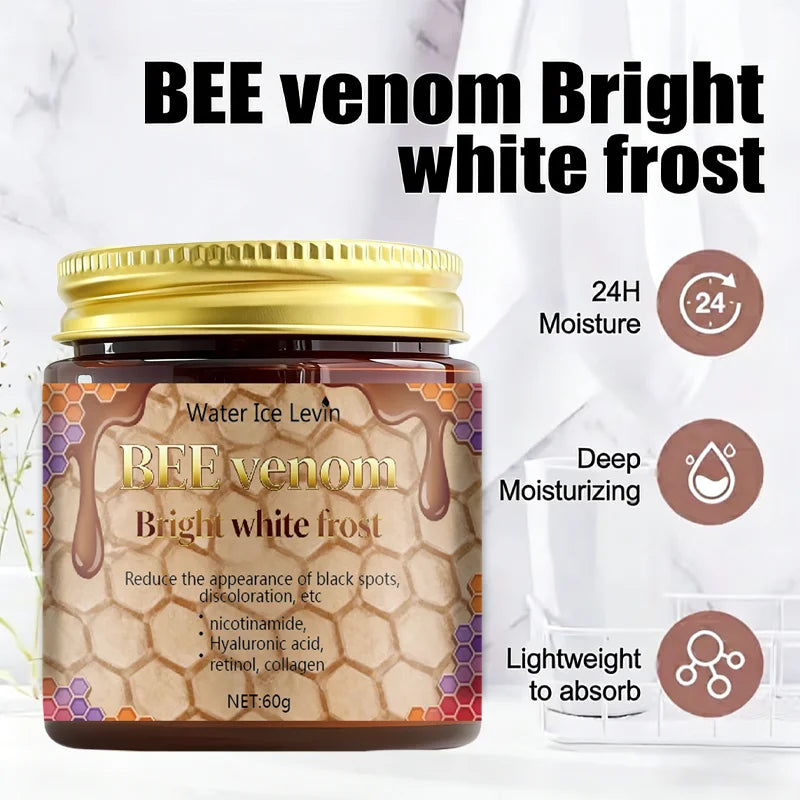 Bee Venom Brightening Cream with Niacinamide & Retinol, Reduces Dark Spots & Discoloration, Hydrates & Firms All Skin Types. Qme