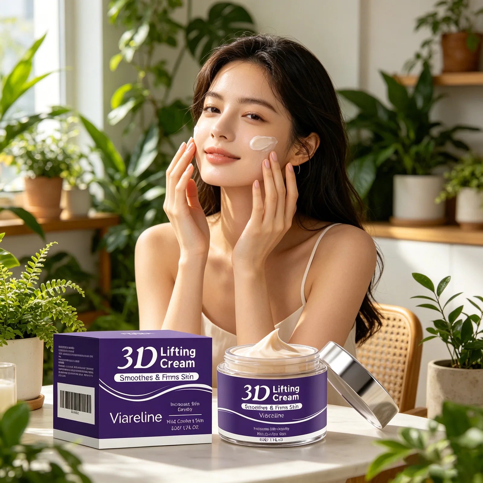 Viareline 3D Lifting Cream Improve Sagging Firms Skin Radiance Boost Deep Hydration Skin Care Product Hyaluronic Acid Face Cream Qme