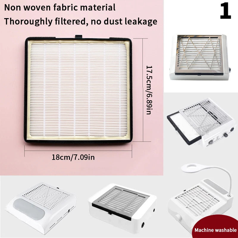 Nultiple Models Nail Vacuum Cleaner Specialized Filter Dust Storage Qme 1