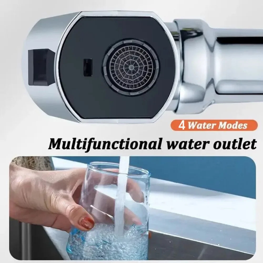 New 4 Modes Waterfall Faucet Aerator Extender Sprayer for Kitchen Sink Tap Waterfall Diffuser Water Saving Nozzle Bubbler Fit Qme