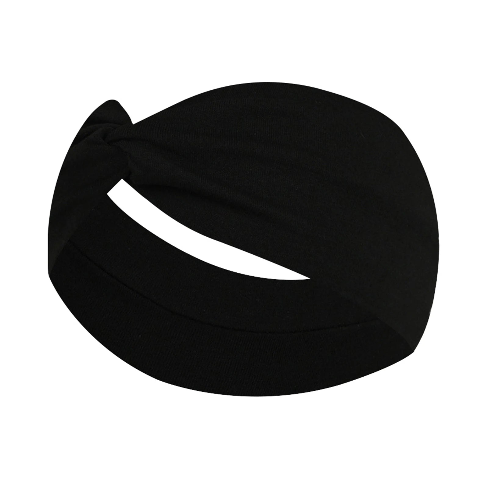 Unisex High Elastic Running Fitness Headband for Sports Yoga Solid Sweatproof Elastic Cotton Headscarf Wash Face Shower Supplies Qme Black