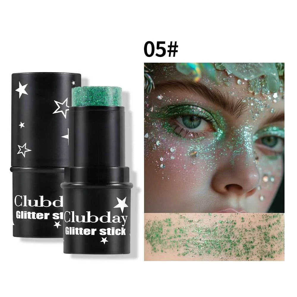 Purple Glitter Sequin Stick Multifunctional Face Lip Hair Body Sequins Eyeshadow Gel Music Festival Stage Makeup Decoration Tool Qme 05