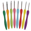 8Pcs/set 2.5-6.0mm Aluminum Crochet Needles Cushioned Handles Knitting Needles. Qme Blue 8PCS