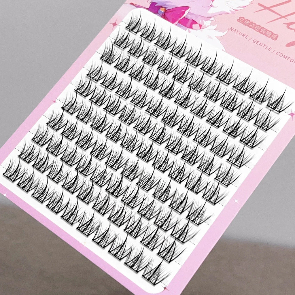 3D Wispy False Eyelashes DIY Self-adhesive In-glue Easy Apply Qme 3903-ten rows