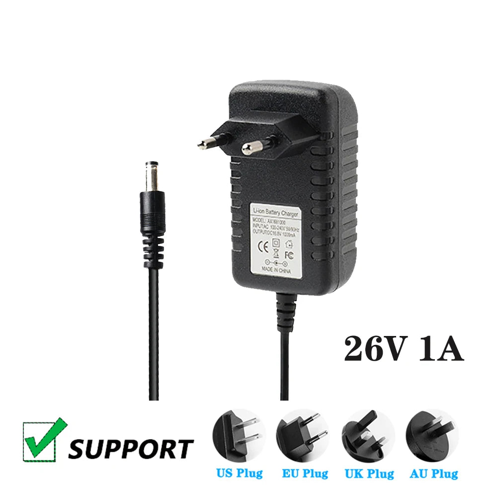 AC Power Adapter DC 26V 1A Fascia Gun Vacuum Cleaner 26V 1000MA DC Regulated Power Cord 5.5*2.1MM Qme UK PLUG