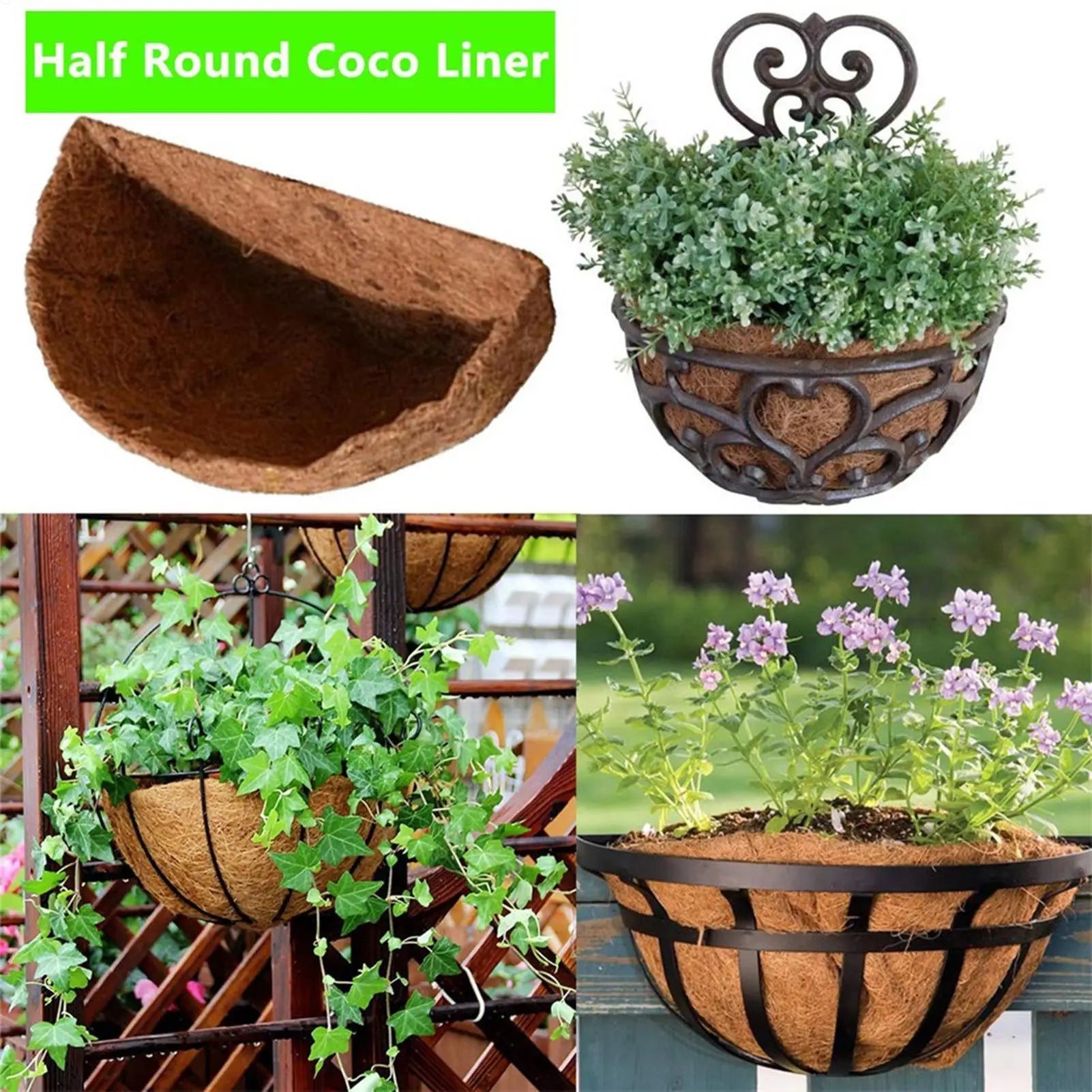 Coconut Basket Liners Coir Plant Liner Fence Flower Baskets Plants Qme