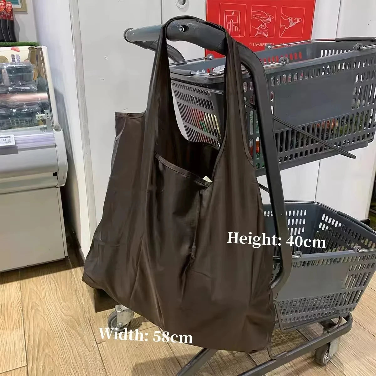 Women Large Capacity Folding Shopping Bag Big Size Portable Grocery Organizer Reusable Nylon Shoulder Handbags Tote Bag Qme