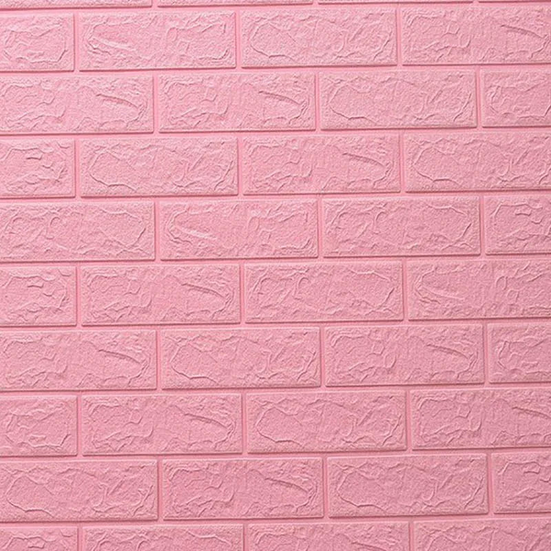 10Pcs 3D Foam Wall Stickers Retro Wallpaper Ceiling Self Adhesive Wallpaper Background Wall Home Decoration Qme pink 10Pcs 77cmX70cm