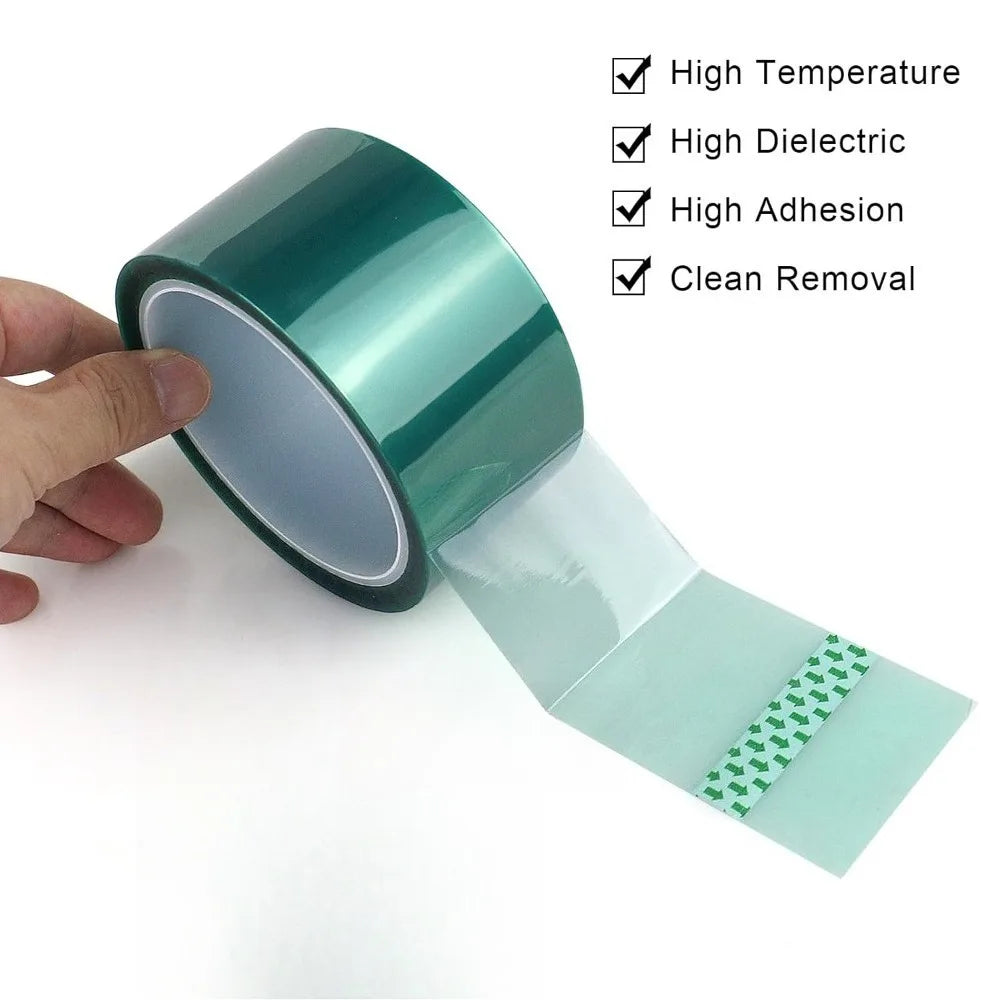 33m High Temperature PET Tape Green Heat Resistant Masking Tape For PCB Electroplating Powder Coating Soldering Protection Qme
