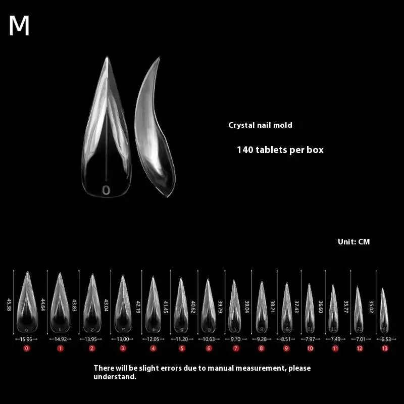 Box Short Curved Stiletto Nail Dual Form Extension 3D Cat's Claw Qme M