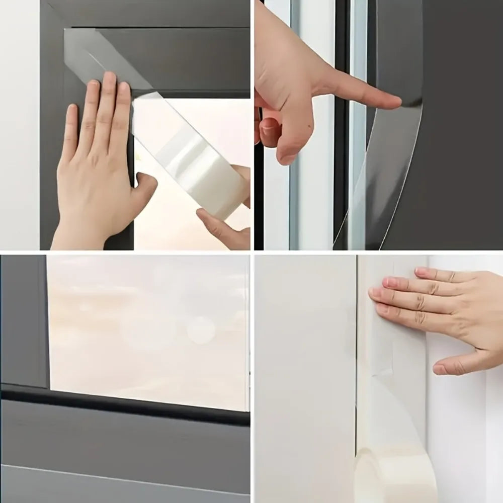 1-4PCS 5M/10M Window Seal Strip Windproof Waterproof Single Side Self Adhesive Nano Tape Cold Resistance Door Gap Caulk Tape Qme
