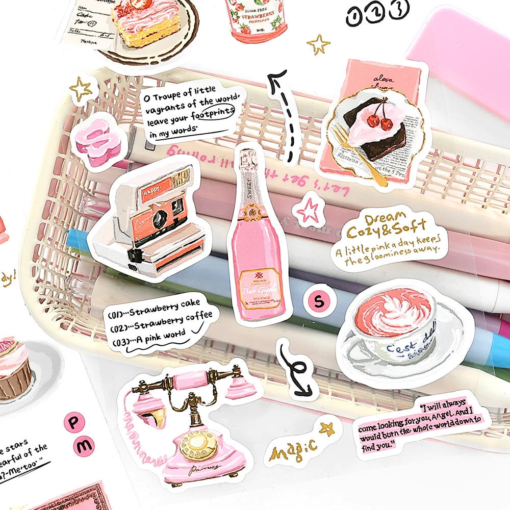 TIANZI Cute Japanese Life Items Stickers Travel Diary DIY Scrapbook Diary Album Magazine Material Stickers Korean Stationery Qme