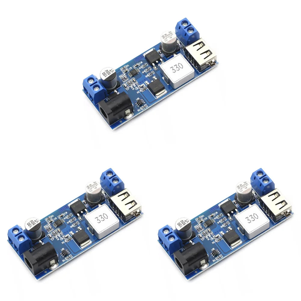 DC-DC 24V/12V To 5V 5A Step Down Power Supply Buck Converter Adjustable Step-down Power Supply Module USB Voltage Regulator Qme 3PCS