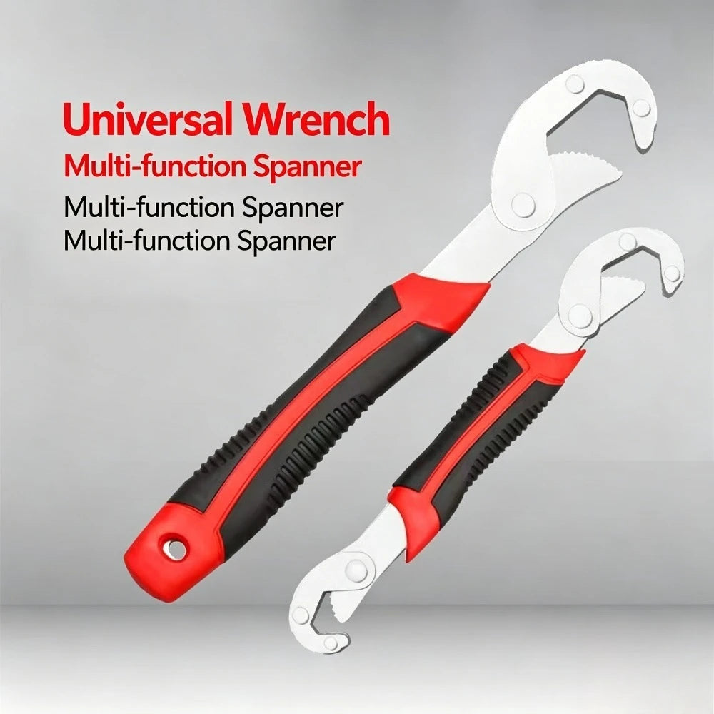 2Pcs Universal Adjustable Wrench Set Dual Head Multi-function Spanner 6-32mm Non-slip TPR Handle For Pipe Auto Household Repair Qme