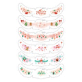 Pink Christmas Face Tattoo Stickers Snowflakes Deer Stars Heart Qme 6pcs