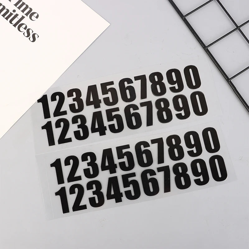 Car Reflective 0-9 Numbers Sticker Temporary Parking Phone Remarks Qme D