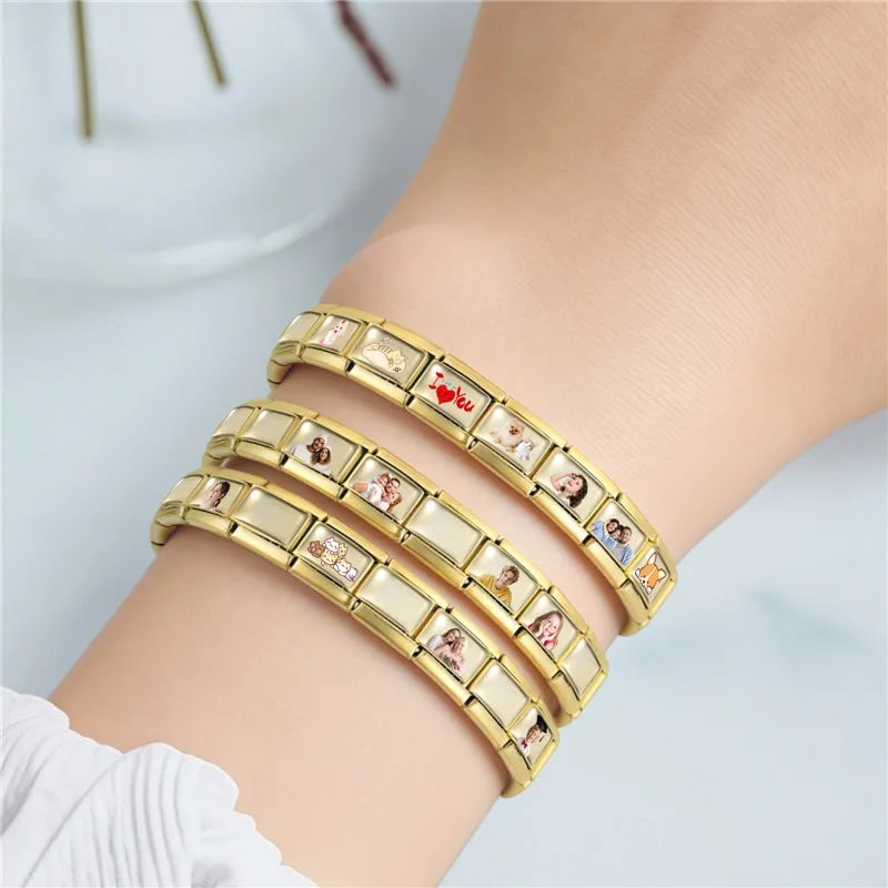 2026 New Premium Picture Customization Italian Charm Link Fit 9mm Stainless Steel Bracelets DIY Beads Making Hand Chain Pendants Qme