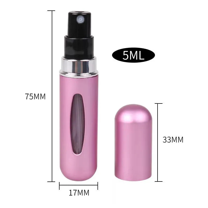 Portable 5ml Perfume Atomizer Bottle Refillable Travel Spray Bottle Mini Empty Cosmetic Scent Pump Container Gadget Qme