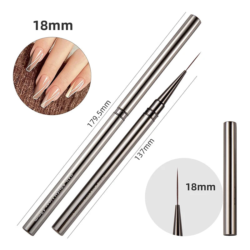 Nail Art Liner Brushes Gel Brush Polish Painting Drawing Pen Qme 18MM
