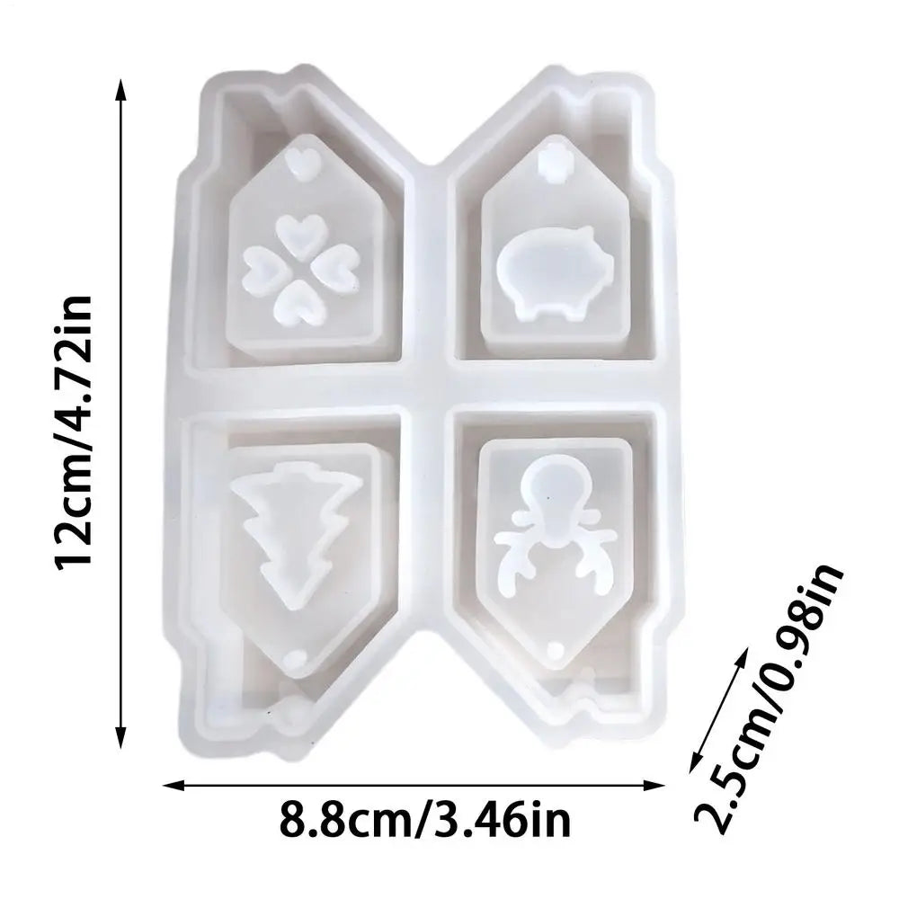 House Silicone Mold Resin 4-Cavity Christmas Mould Epoxy Plaster Qme Pure White China Mainland