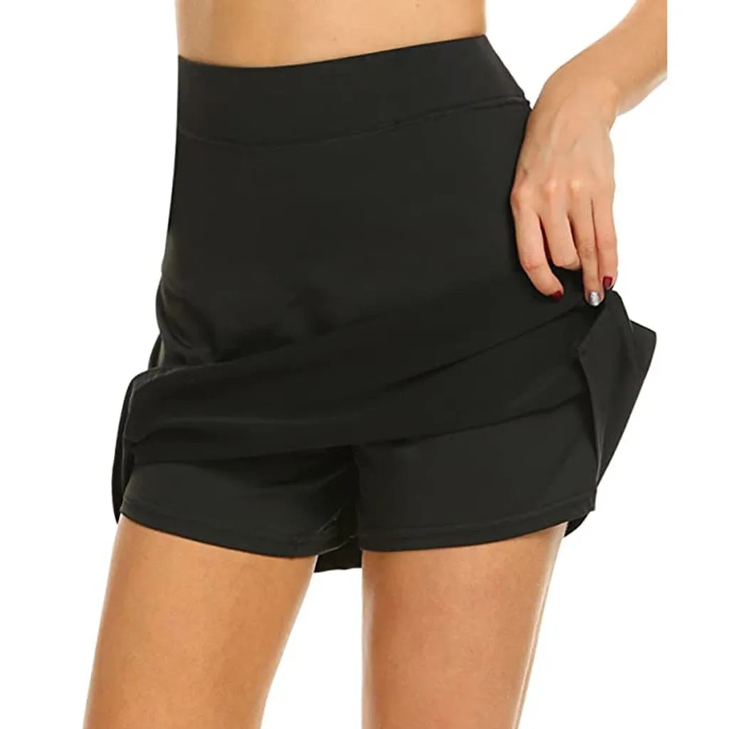 S-4Xl Skirt Ladies Large Size High Waist Slim Slimming Short Skirt A-Line Shorts Tennis Sports Short Skirt Women Qme BK 2xl