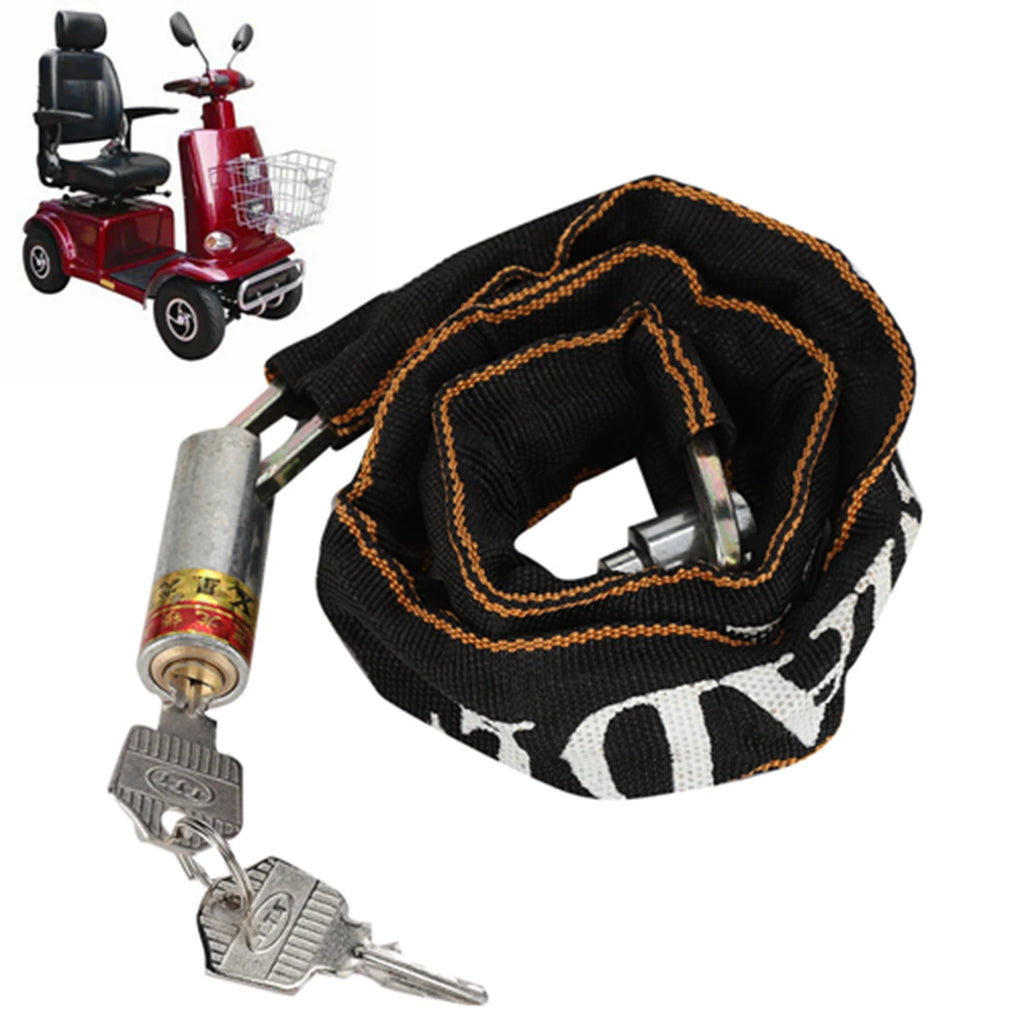 Chain Lock Anti Theft Motorcycle Mobility Scooter Chain Lock 80cm/31.5in Security Bike Lock with 2 Keys Mobility Scooter Lock Qme