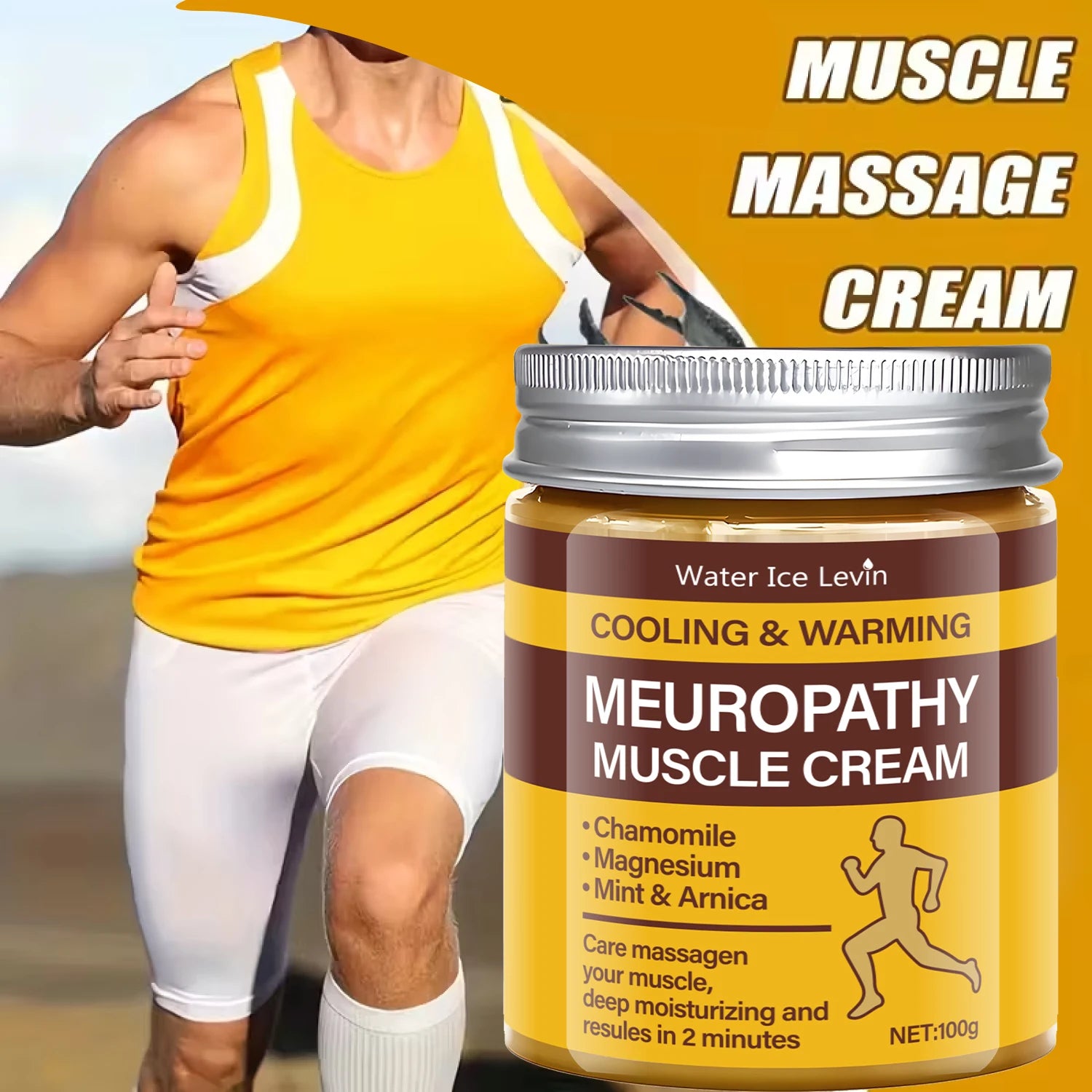 Cooling & Warming Meuropathy Muscle Cream with Chamomile & Magnesium for Neuropathy, Deep Moisturizing Results in 2 Minutes Qme