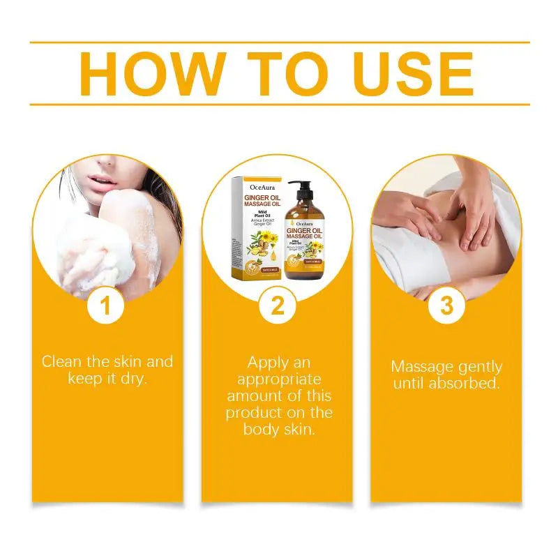 Moisturizing Ginger Essential Oil Body Massage Gentle Nourishing Qme