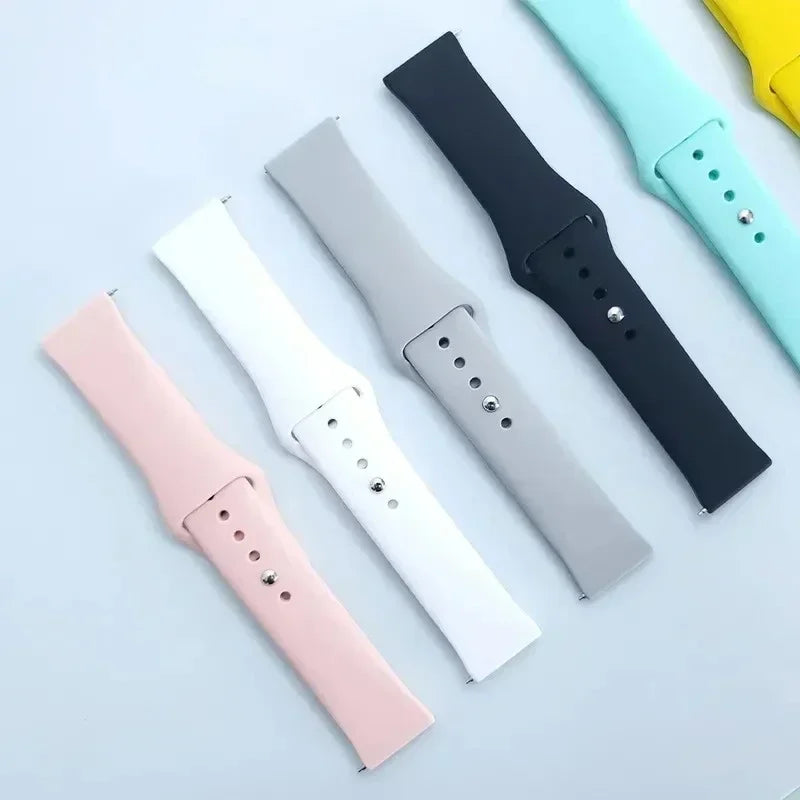 Watch Strap For Samsung Galaxy watch 6 4 5 pro/4 Classic/Active 2/Gear S3 frontier 20mm 22mm Silicone bracelet Huawei gt2 3 band Qme