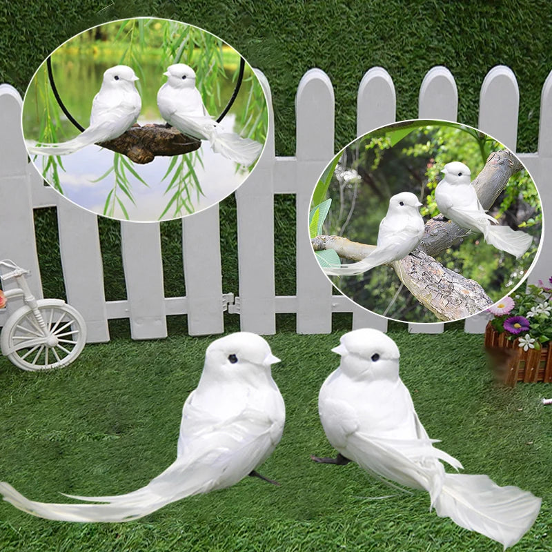 Foam Animal Simulation Feather Birds Models DIY Wedding Home Garden Qme