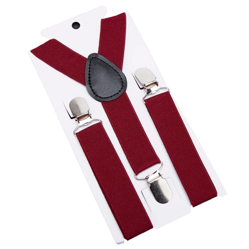 Kids Suspenders Soild Fashion Children Boys Braces Girls Adjustable Suspenders Kid Designer Belts Baby Wedding Accessories Qme Burgundy China Mainland