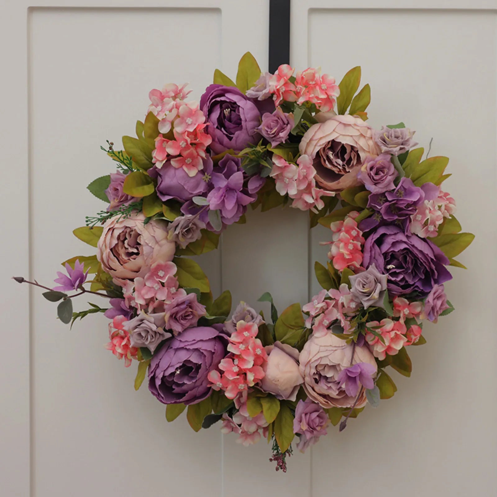 Peony Artificial Flower Round Wreath Holiday Party Wedding Decoration Props Home Resturant Door Display Props Qme