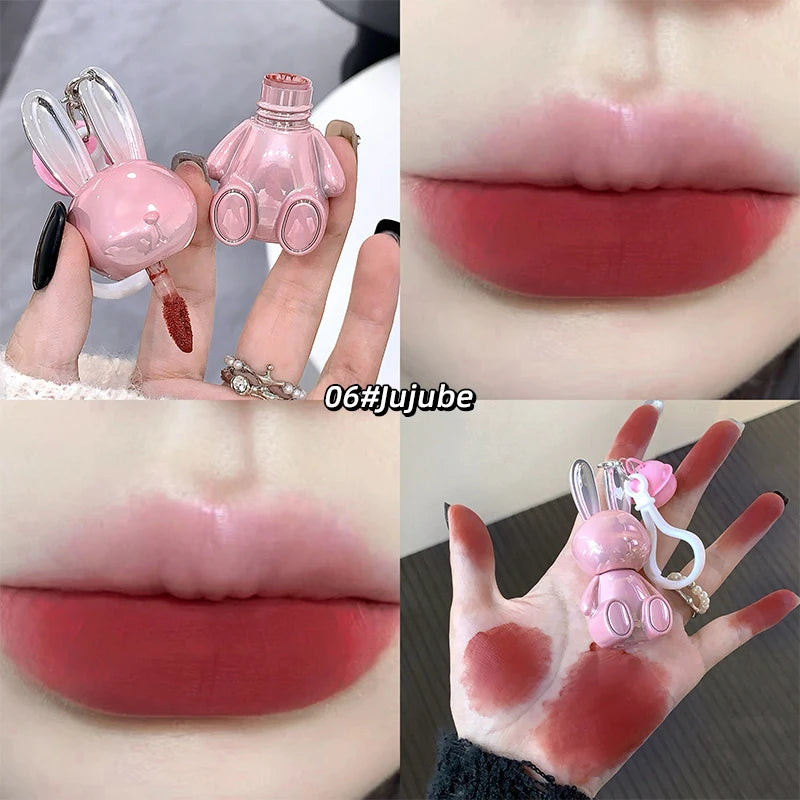 Gege Bear Pink Rabbit Velvet Matte Lip Cream Black Rabbit Water light lip glaze matte mirror pendant lipstick lip gloss Qme GX1229-6