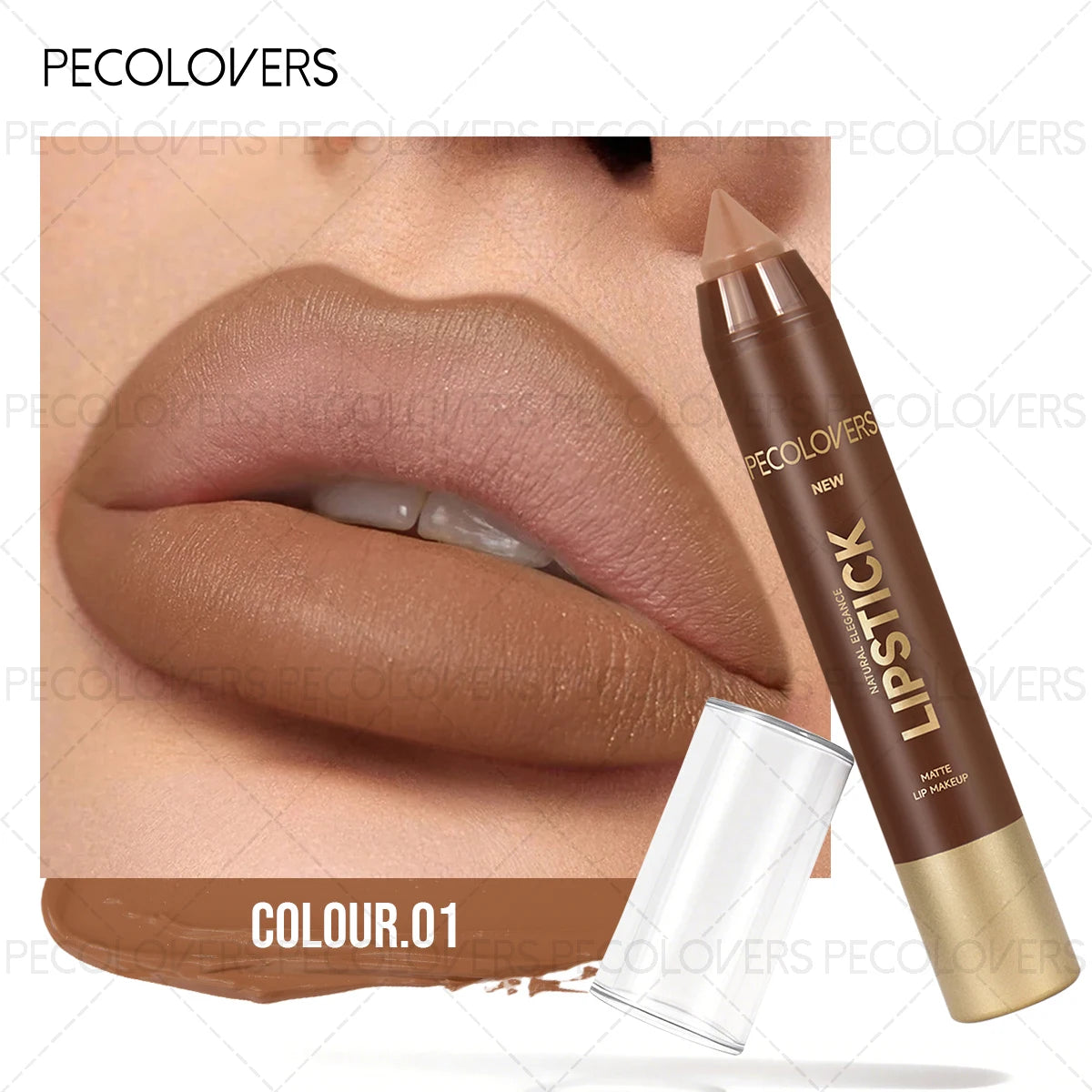 Natural Finish Lipstick Pencil Can Be Used As Lip Liner Brown Qme 01