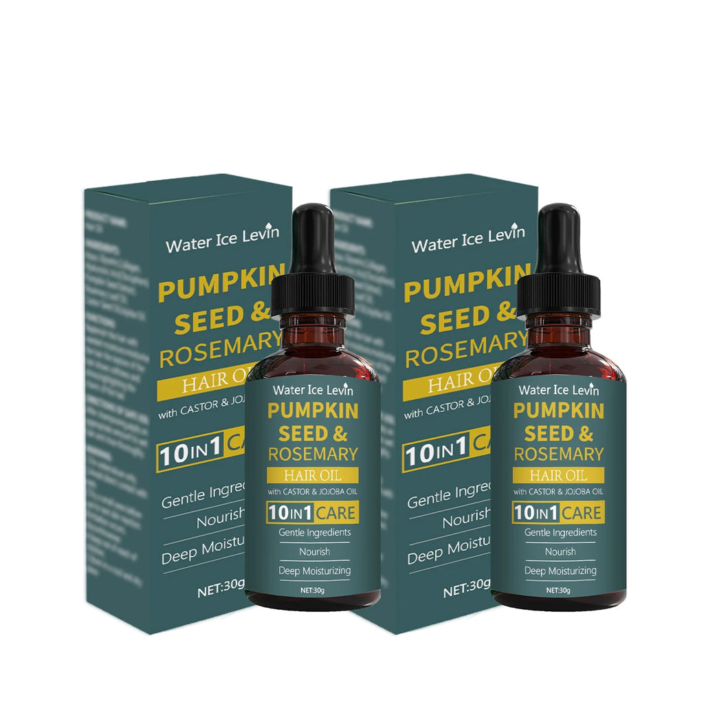 Pumpkin Seed & Rosemary Hair Oil 10-in-1 Care for Deep Nourishing & Moisturizing,Gentle Formula for All Hair Types Qme army green 30ml