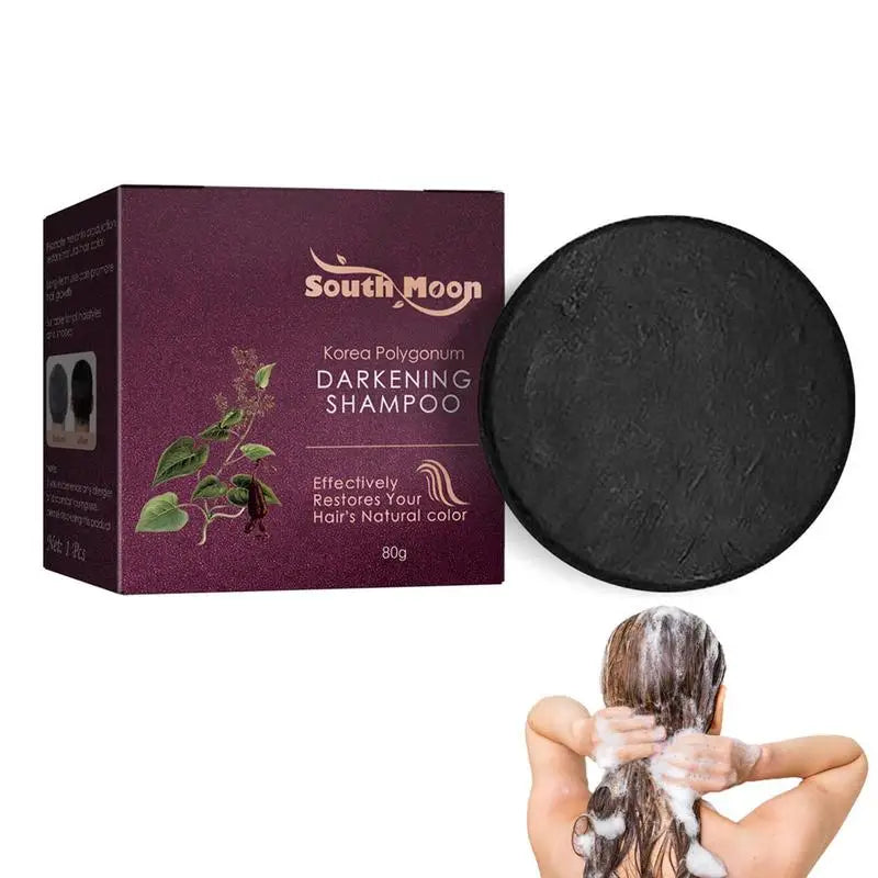 Polygonumm Multiflorum Black Hair Shampoo Soap Darkening Bar Cover Qme