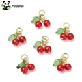 PandaHall 30Pcs Glass Red Cherry Charms Acrylic 3D Cherry Charms with Loop Acrylic Fruit Charms for DIY Jewelry Making findings Qme Default Title