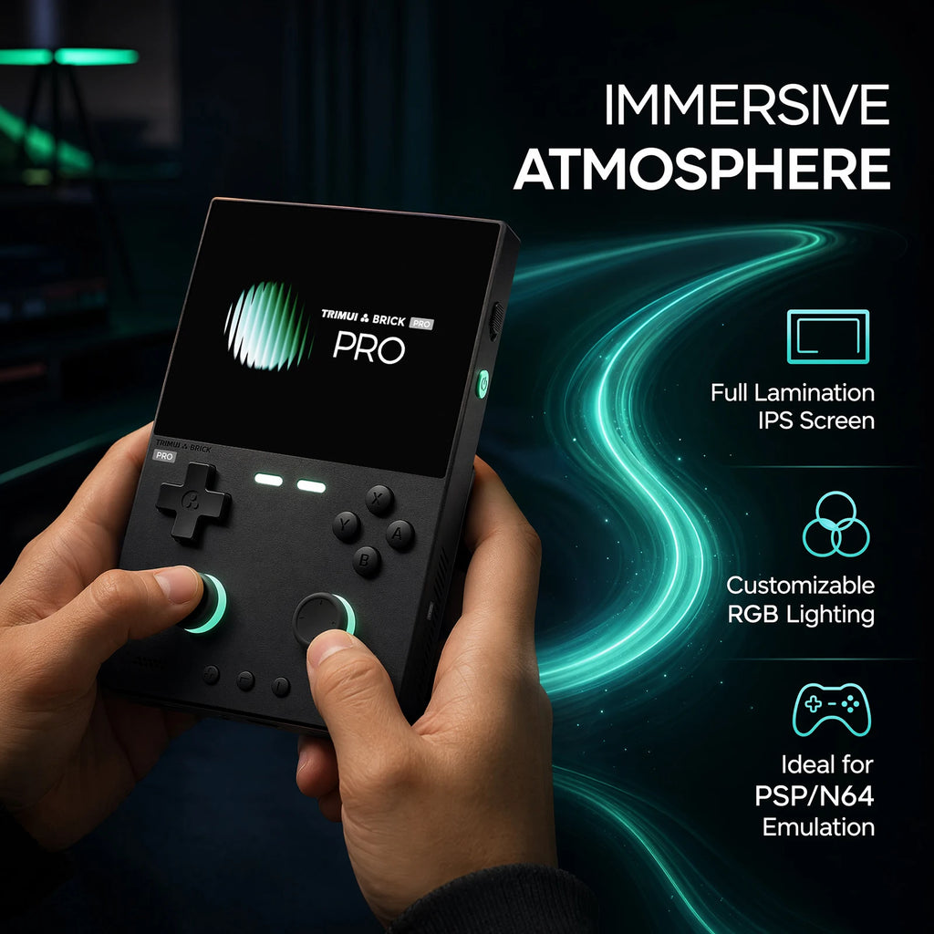 For TRIMUI Brick Pro Open-Source Handheld Console Ambient Lighting Retro Handheld Game Console for Outdoor Travel Daily Commute Qme