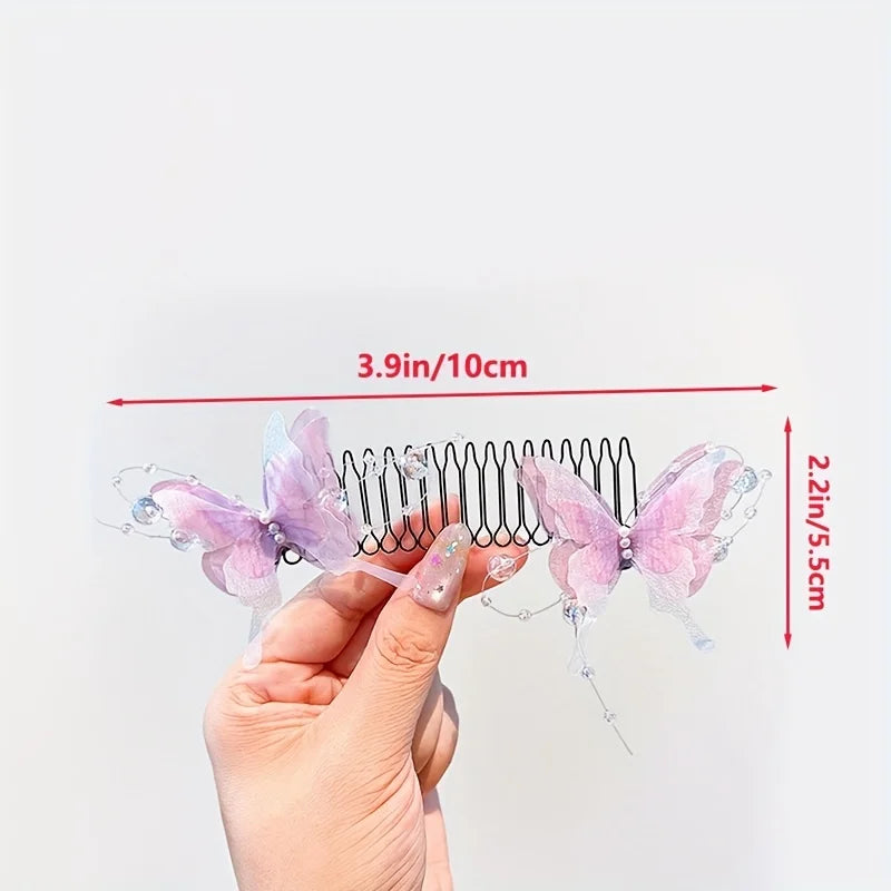 Cute Invisible Butterfly Hair Clip, Stretchable Invisible Hair Clip, U-shaped Hair Trimming Fixed Comb, Hair Accessory Hair Rack Qme