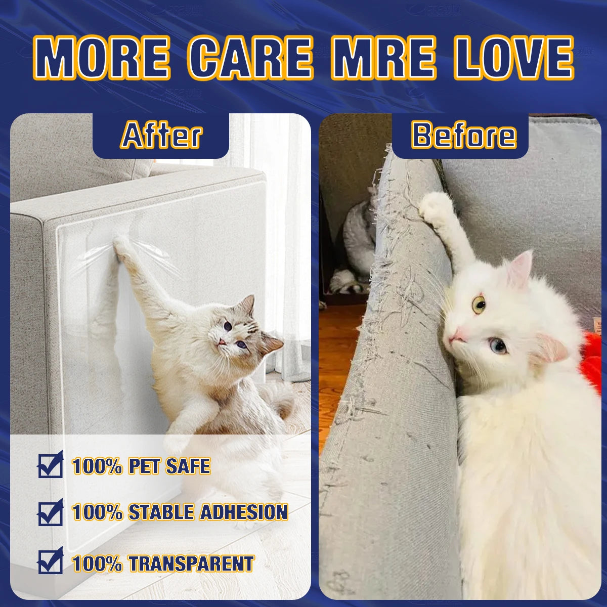 Cat Scratch Deterrent Tape Furniture Protectors From Cats Transparent Self-Adhesive Pet Training Tape for Sofa Furniture Sticker Qme
