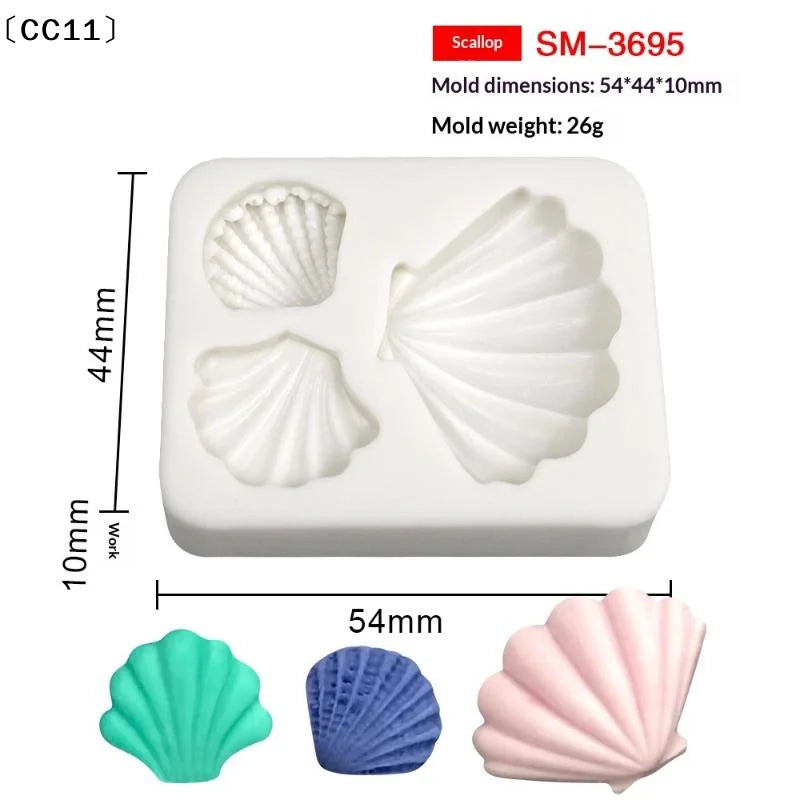Shell Pearl Silicone Mold Sugarcraft Cupcake Baking Fondant Cake Qme