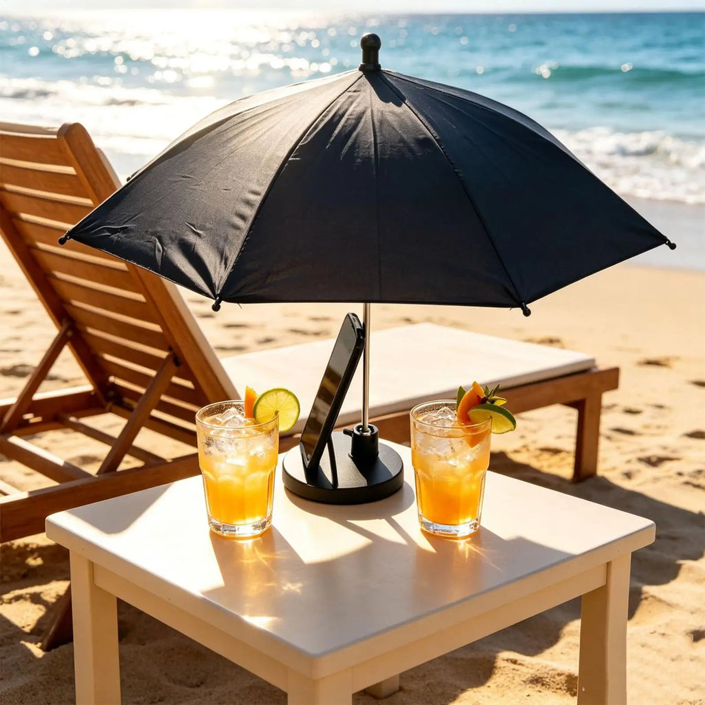 Table Umbrella Windproof Telescopic Phone Sun Canopy Mini Outdoor Qme
