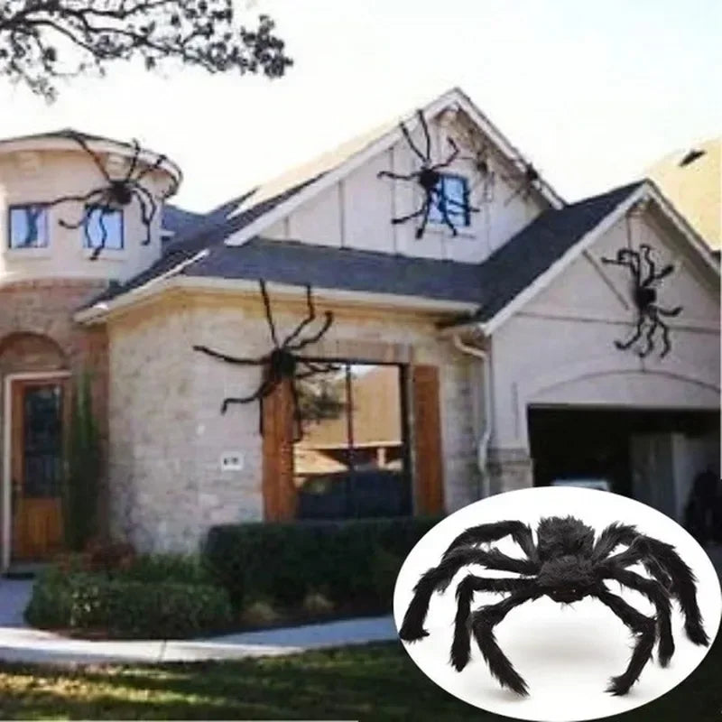Halloween Big Plush Spider Halloween Decoration Party Props Outdoor Big Spider 30cm/75cm Chamber Trick A Prank Big Spider Qme 30 cm 1PC