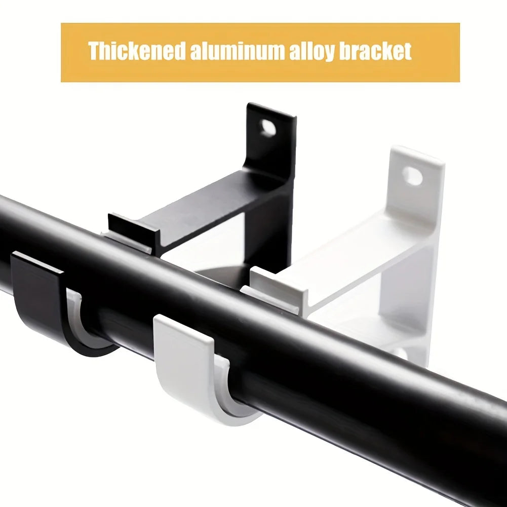 Curtain Rod Bracket, Heavy Duty Metal Wall Mount Support for Curtain Poles Qme
