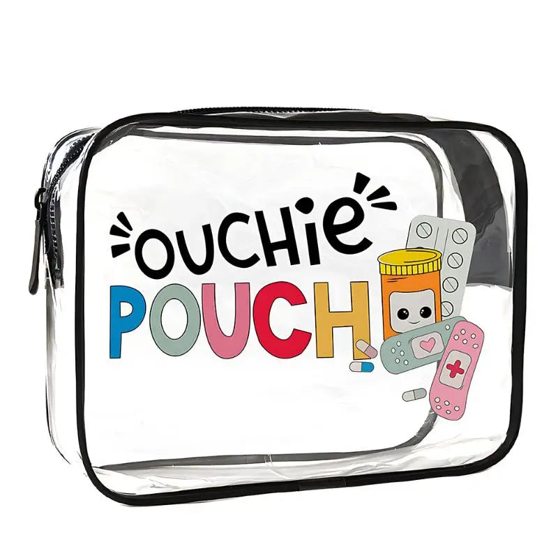 Transparent Single-Sided Print Cosmetic Bag Portable Travel Toiletry Bag Thickened Makeup Bags Organizer PVC Storage Pouch Qme A8