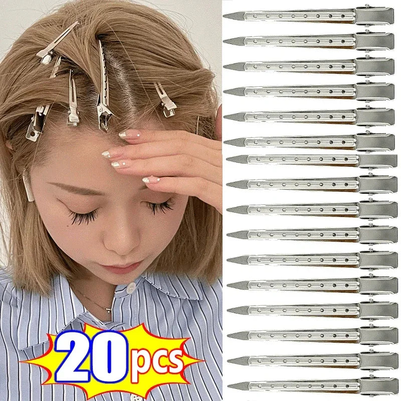Woman Hair Care Clips Metal Steel Hairdressing Sectioning Clip Clamps Barber Hair Cut Use Styling Tools Hair Root Fluffy Hairpin Qme