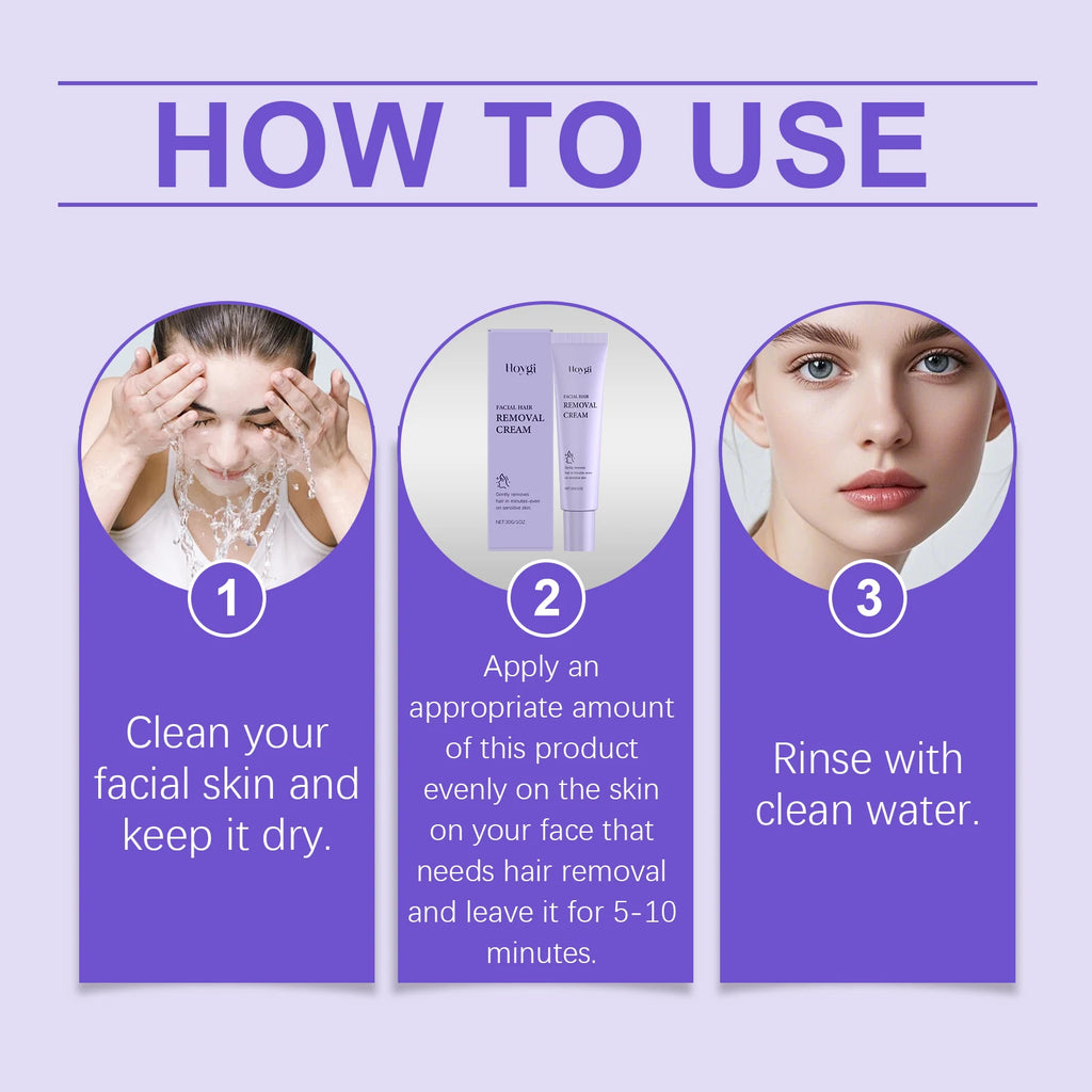 3 Minutes Fast Hair Removal Cream Painless Hair Growth Inhibitor Lip Face Arm Armpit Leg Permanent Depilatory for Men Women Care Qme