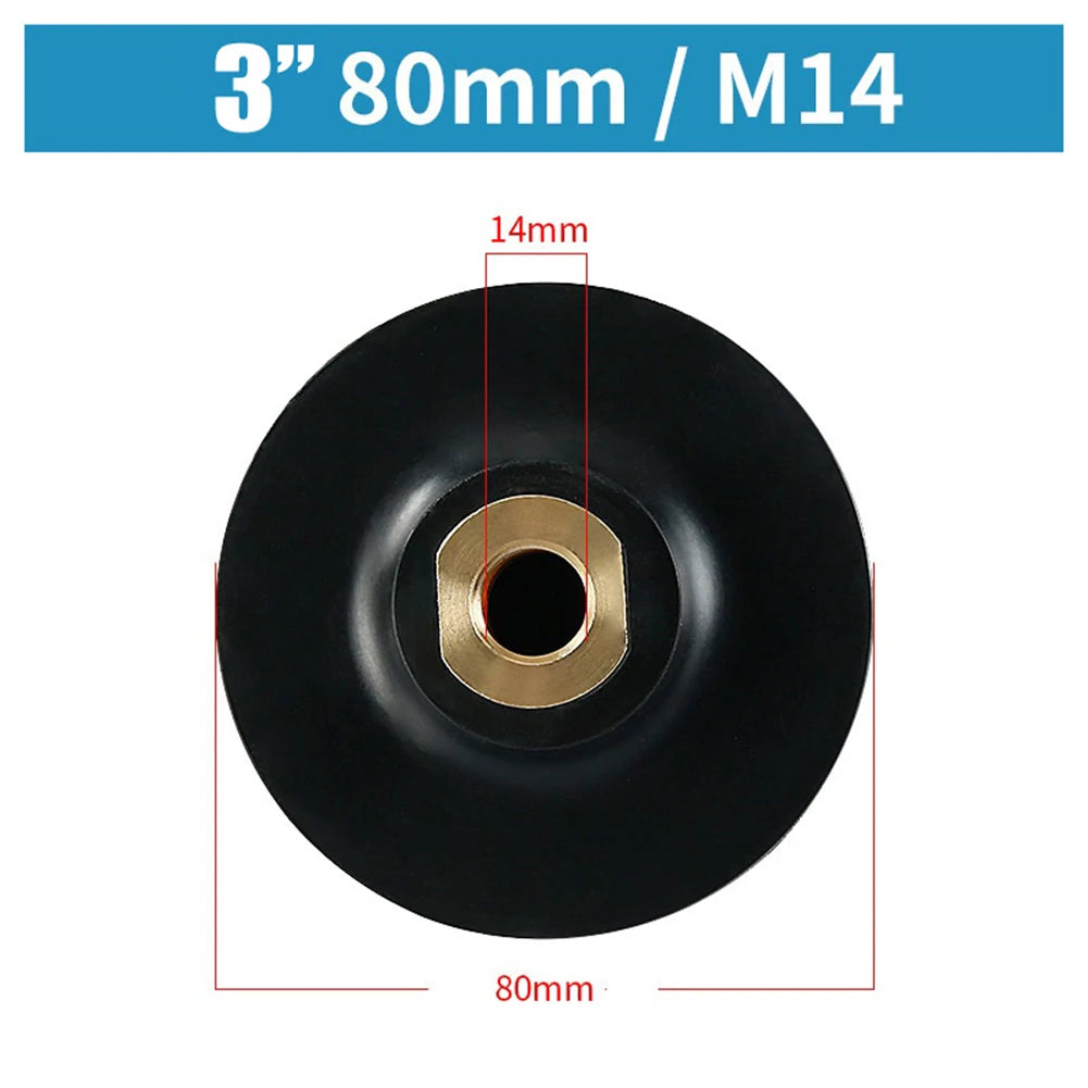 1pc Rubber Backing Pad M10 For M14 Thread Sanding Disc Hook& Loop Polishing Backer Plate For Angle Grinder Buffing Pads Qme 3Inch M14