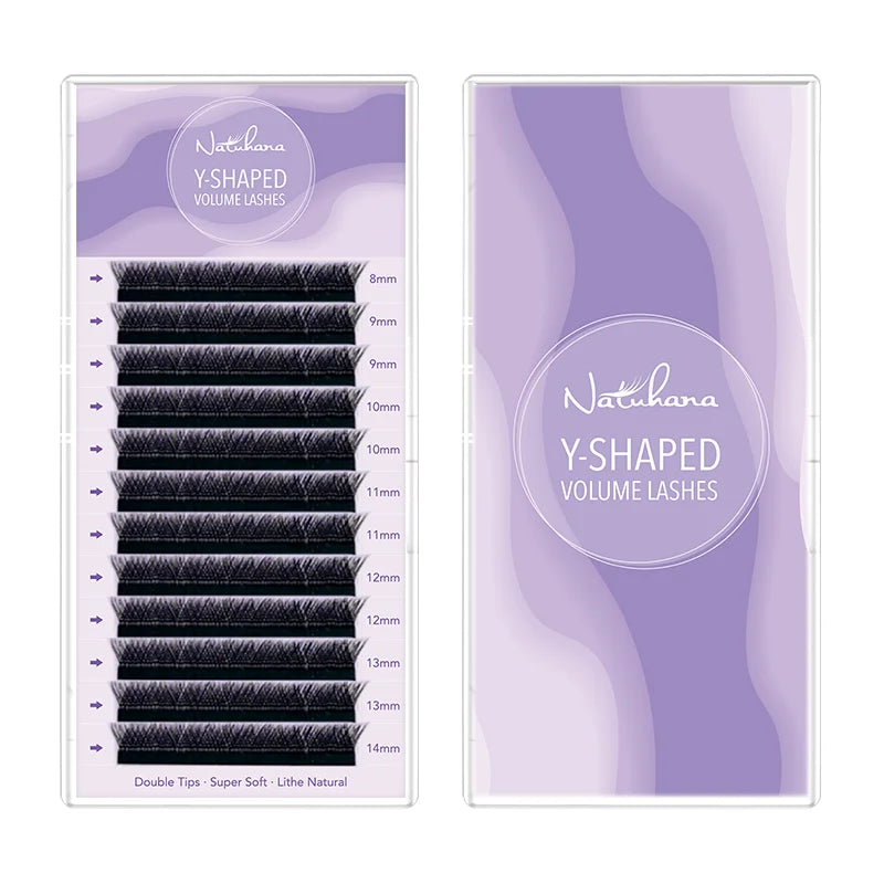 NATUHANA YY Lash Extensions 10 Trays Lot C D Curl Black Brown Qme